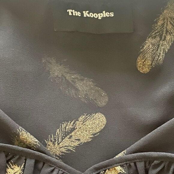 The Kooples | EUC Women’s Metallic Feathers Muslin Top in Black Size M - Picture 7 of 8